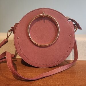 LC Lauren Conrad Rose Pink O-ring Circle Crossbody Bag